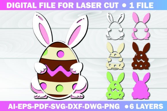 3D Easter Eggs Paper Cut SVG File: A Creative Design Asset for Crafts and Graphics