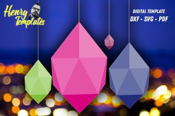 3D Jewel Template for Cut Out: A Sparkling Graphic Design Asset
