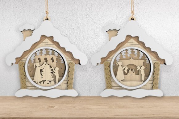 3D Layered Christmas Ornament SVG Bundle for Laser Cutting and Sign Design