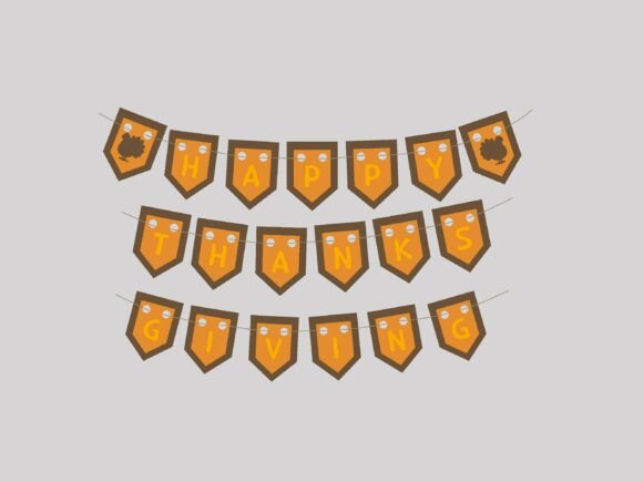 3D Turkey Banner Embroidery Design for Thanksgiving Projects