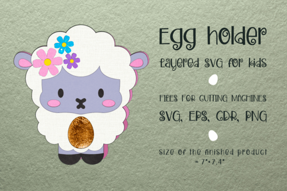 Cute Sheep Easter Egg Holder 3D SVG Design Review