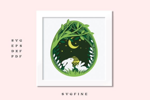 Easter Bunny Shadow Box SVG: A Vibrant 3D Design for Creative Projects