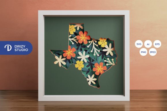 Floral Texas Map 3D Shadow Box Review for Real Projects