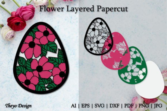 Flower 3D Layered Papercut SVG: A Versatile Shape for Creative Branding