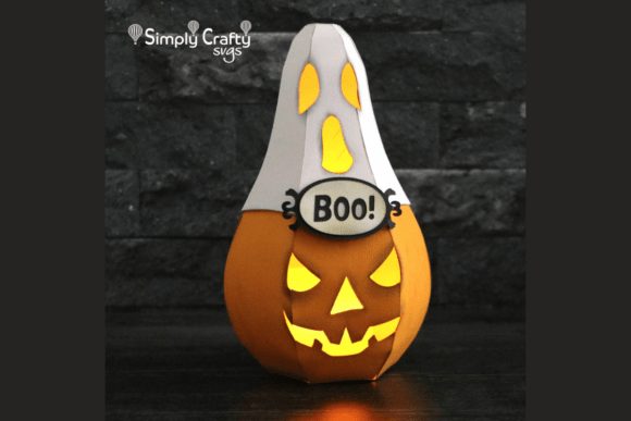 Ghost Pumpkin Luminary SVG: A 3D Halloween Design for Digital Sellers