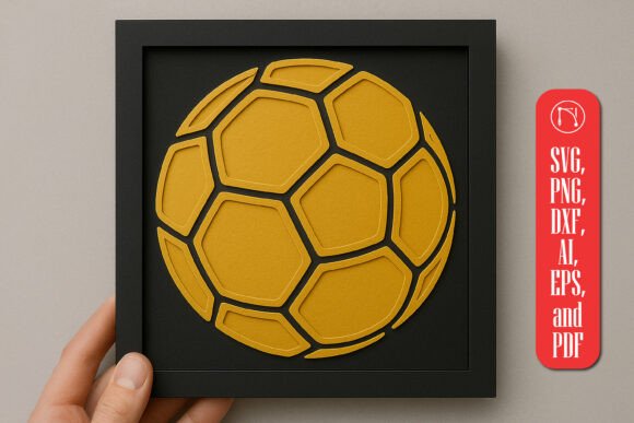Layered Papercut Handball SVG for Shadow Box Branding