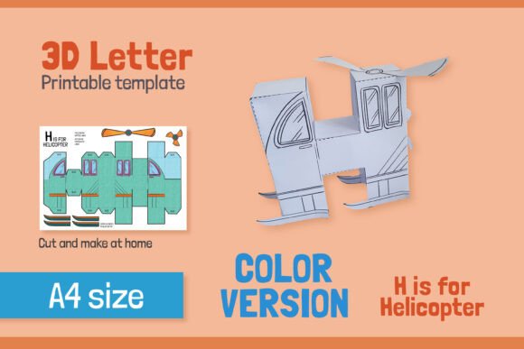 Letter H 3D SVG Papercraft – A Playful Shape for Branding and Packaging