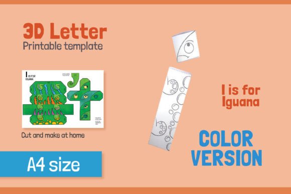 Letter I 3D Papercraft for Kids – Vibrant SVG Shape for Creative Campaigns