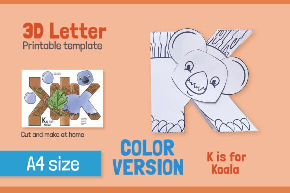 Letter K 3D SVG Papercraft – A Playful Shape for Kids-Friendly Branding