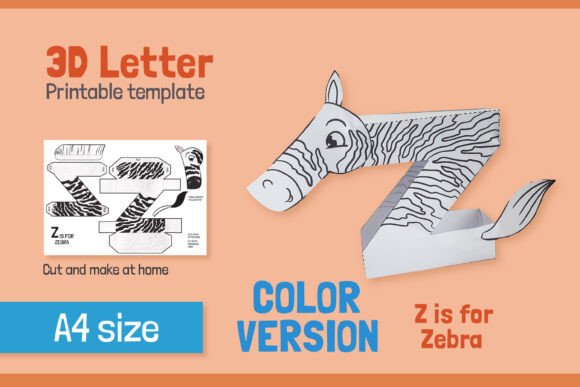 Letter Z 3D Papercraft for Kids – Vibrant Shapes & SVG Design