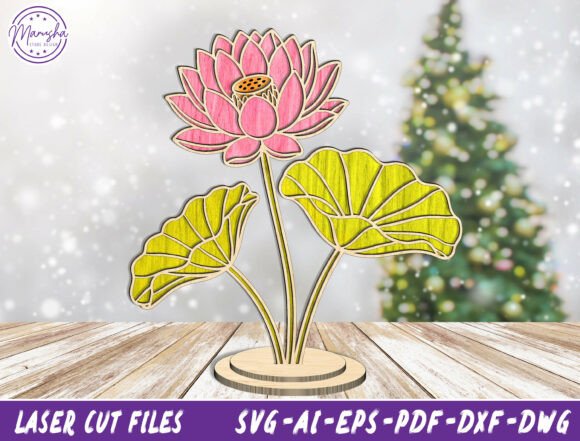 Lotus Flower 3D Layered Laser Cut File for Editorial and Web Design