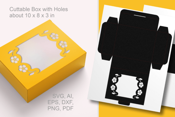 Primroses Window Rectangular Favor Box – 3D SVG for Shapes & Packaging