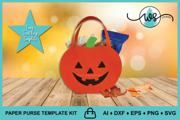 Pumpkin Purse Treat Bag Halloween SVG: A 3D Design for Seasonal Branding