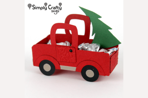 Red Truck Treat Box 3D SVG for Christmas Content Publishing