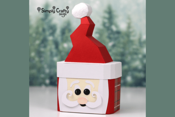 Santa Hat Box SVG: Festive 3D Graphic for Christmas Branding