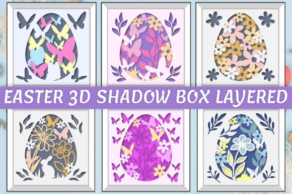 Spring Bunny 3D Shadow Box BUNDLE: A Versatile Graphic Design Asset for Local Businesses